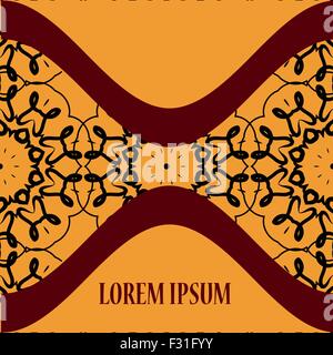 Couverture Postcar Oriental vintage. Illustration de Vecteur