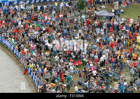 Richmond (Virginie), 27 sept., 2015. fans sur lbby hill au cours de l'uci championnats du monde sur route dans la région de Richmond, en Virginie. crédit : ironstring/Alamy live news Banque D'Images