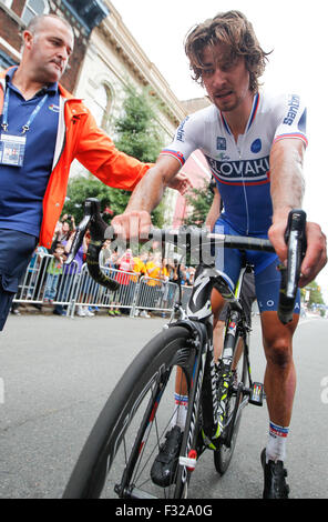 Peter Sagan après avoir remporté le Championnat du Monde sur Route UCI 2015 à Richmond, Virginie Banque D'Images