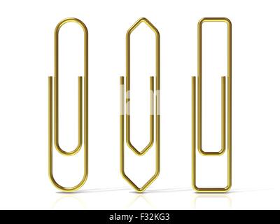 Trombones isolé sur fond blanc, trois formes de base. Le laiton Banque D'Images