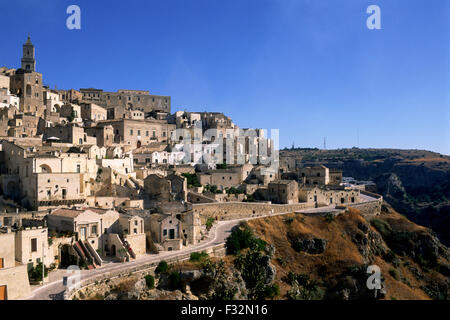 L'Italie, la Basilicate, Matera, Sasso Barisano Banque D'Images