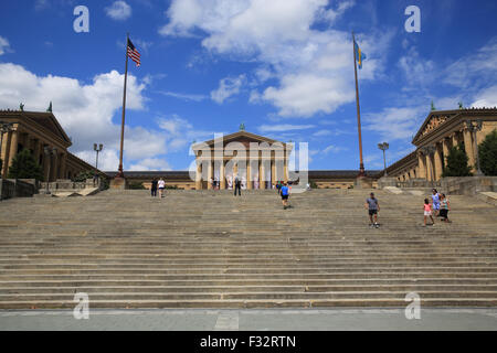 Les marches menant à la Philadelphia Museum of Art, à New York, USA Banque D'Images