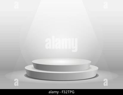 Template vide de rond blanc podium Illustration de Vecteur