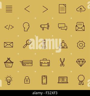 L'icône de l'Interface Web et l'ensemble. Une collection d'icônes de navigation et Internet. Vector illustration. Illustration de Vecteur