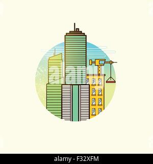 L'élaboration de scénario de la ville. La construction et l'immobilier vector illustration symbole. Illustration de Vecteur