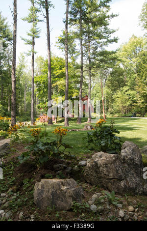 Stockbridge Massachusetts comté de Berkshire, Maisons sur Stockbridge Bowl. Banque D'Images