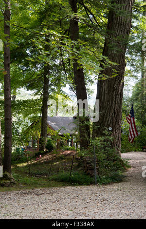 Stockbridge Massachusetts comté de Berkshire, Maisons sur Stockbridge Bowl. Banque D'Images