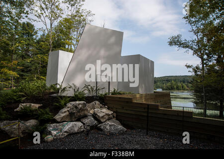 Stockbridge Massachusetts comté de Berkshire, Maisons sur Stockbridge Bowl. Banque D'Images