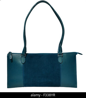 En cuir véritable sac à main mesdames bleu Banque D'Images