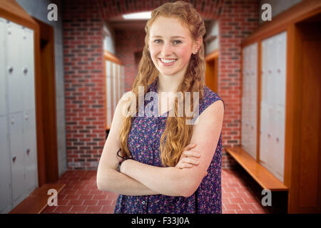 Image composite de casual woman smiling Banque D'Images