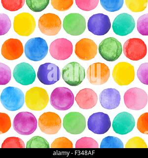 Les formes rondes aquarelle ornement transparente. Polka Dot sur fond blanc Illustration de Vecteur