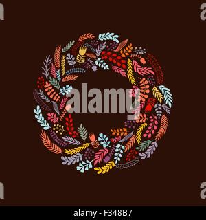 Cadre rond à partir de modèle floral Illustration de Vecteur