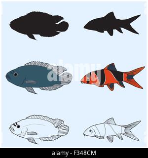 Poissons d’aquarium Illustration de Vecteur