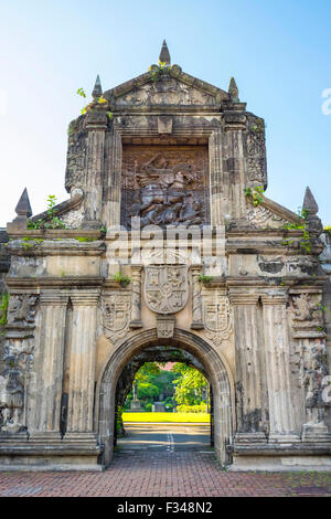 Entrée principale reconstruit le Fort Santiago, Intramuros, Manille Banque D'Images