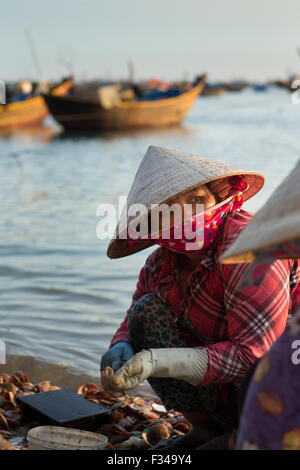 Mũi Né Bình Thuận, village de pêche Province, Vietnam Banque D'Images