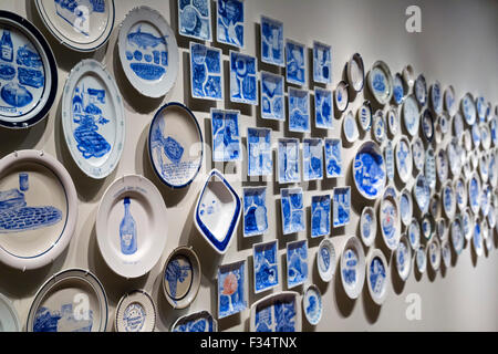 Grand Rapids, Michigan - plaques peintes avec le dernier repas demandé par des condamnés à l'assemblée annuelle de la concurrence. ArtPrize Banque D'Images