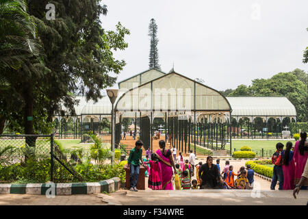 Glass House, jardin botanique Lalbagh, Bangalore, Karnataka, Inde Banque D'Images