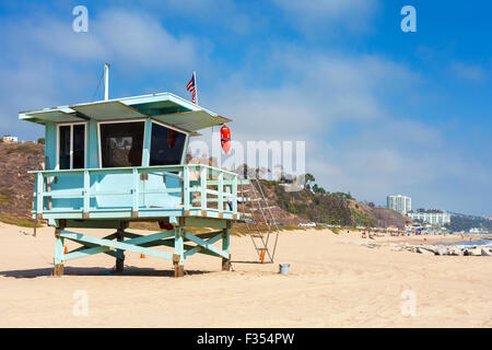 Lifeguard tower à Santa Monica, Californie, USA. Banque D'Images