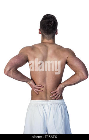 Vue arrière de l'homme souffrant de maux de dos Banque D'Images