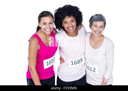 High angle portrait of happy female athletes Banque D'Images