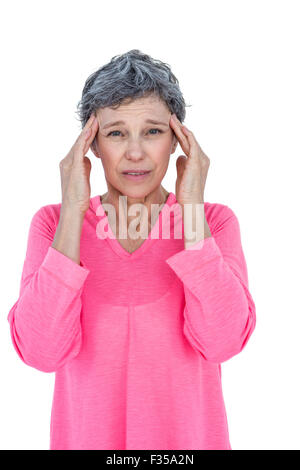 Portrait of mature femme souffrant de maux de tête Banque D'Images