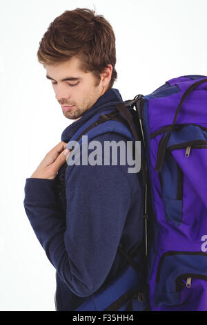 Vue de côté de l'homme avec une assurance Banque D'Images