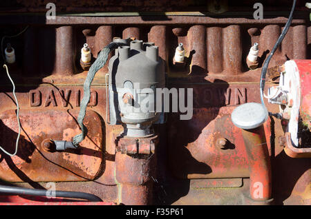 Close up de moteur d'un tracteur David Brown, Wellington, Nouvelle-Zélande Banque D'Images