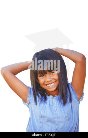 Image composite de cute little girl in the park Banque D'Images