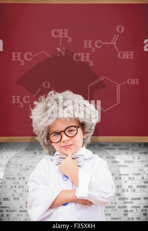 Image composite de l'élève mignon in lab coat Banque D'Images