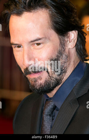 Tokyo, Japon. 30 Septembre, 2015. L'acteur canadien Keanu Reeves assiste à la première japonaise pour le film John Wick le 30 septembre 2015, Tokyo, Japon. Le film sera diffusé dans les cinémas japonais le 16 octobre. Credit : Rodrigo Reyes Marin/AFLO/Alamy Live News Banque D'Images