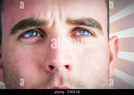 Image composite de joueur de rugby dur looking away Banque D'Images