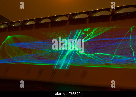 Show Laser sur Coulee Dam, lac Roosevelt National Recreation Area, New York Banque D'Images