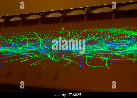 Show Laser sur Coulee Dam, lac Roosevelt National Recreation Area, New York Banque D'Images