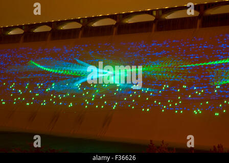 Show Laser sur Coulee Dam, lac Roosevelt National Recreation Area, New York Banque D'Images