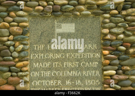 Monument Lewis & Clark, Sacajawea State Park, Lewis & Clark National Historic Trail, Washington Banque D'Images