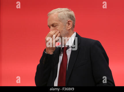 Brighton, UK. 30 Septembre, 2015. Jeremy Corbyn Mp Leader du Parti Labour Party Conference 2015 Le centre de Brighton, Brighton, Angleterre le 30 septembre 2015 La conférence du parti travailliste 2015 Au centre de Brighton, Brighton, Angleterre Allstar Crédit : photo library/Alamy Live News Banque D'Images