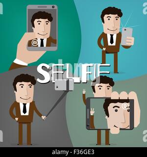 Selfie Illustration de Vecteur