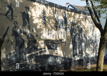 Topsham un village sur la rivière veille dans l'est du Devon England UK-Mural Banque D'Images