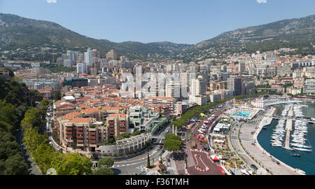 Vue du Port d'Hercule, dans le quartier de La Condamine, Principauté de Monaco. Banque D'Images