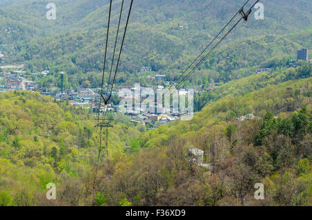 Le Téléphérique de Gatlinburg dans les Great Smoky Mountains, New York Banque D'Images