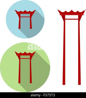 Giant Swing, icône de torii, vector Illustration de Vecteur