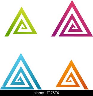 Résumé d'icône triangulaire en spirale Illustration de Vecteur