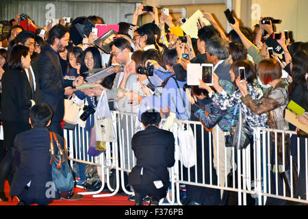 Tokyo, Japon. Sep 30, 2015. L'acteur Keanu Reeves assiste à la 'John Wick' première mondiale au Japon Ariake Arena diffèrent le 30 septembre 2015 à Tokyo, Japon./photo : dpa Crédit alliance/Alamy Live News Banque D'Images