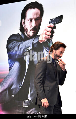 Tokyo, Japon. Sep 30, 2015. L'acteur Keanu Reeves assiste à la 'John Wick' première mondiale au Japon Ariake Arena diffèrent le 30 septembre 2015 à Tokyo, Japon./photo : dpa Crédit alliance/Alamy Live News Banque D'Images