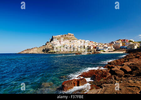 La ville de Castelsardo, Sardaigne Banque D'Images