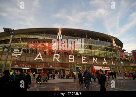 Londres, Royaume-Uni. Sep 29, 2015. L'Emirates Stadium Football/soccer : une vue générale du stade Emirates avant l'UEFA Champions League Groupe F match entre l'Olympiakos 2-3 Arsenal à Londres, Angleterre . Credit : EXTRÊME-ORIENT PRESSE/AFLO/Alamy Live News Banque D'Images