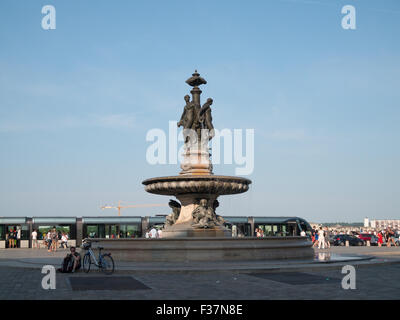 Place de la Bourse fontaine Banque D'Images