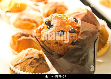 Image conceptuelle de l'alimentation. Muffins aux raisins frais. Banque D'Images