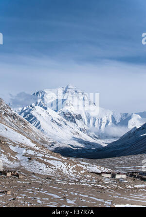 Le mont Everest et la vallée surround, Himalaya, Tibet Banque D'Images