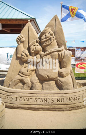 Concours de sculpture de sable qui s'est tenue à Parksville sur l'île de Vancouver en juillet de 2015. Banque D'Images